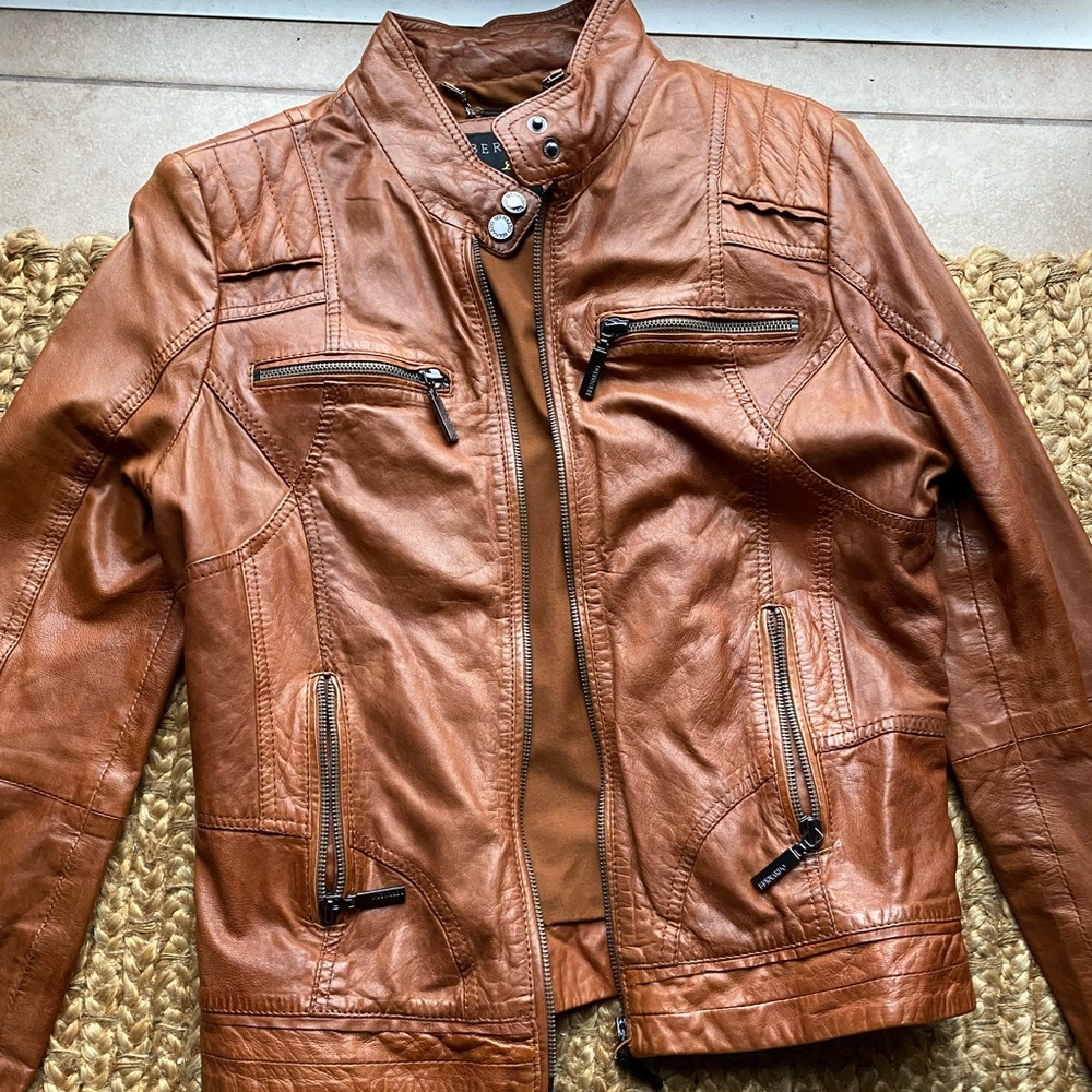 Bernardo Genuine Leather Jacket Brown